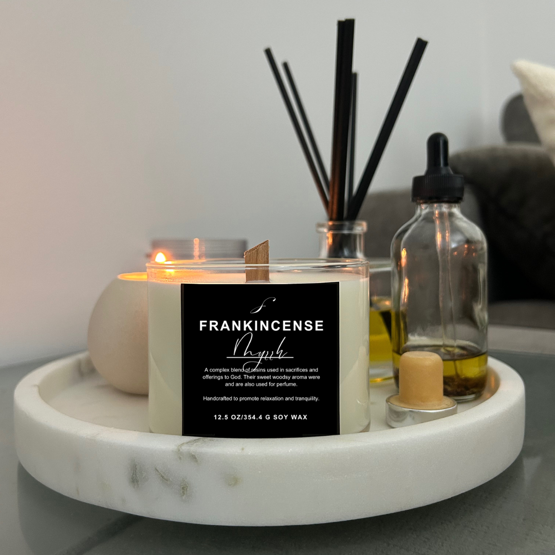 Frankincense & Myrrh Aromatherapy Candle - Decorative Candle for Home Decoration and Ornaments
