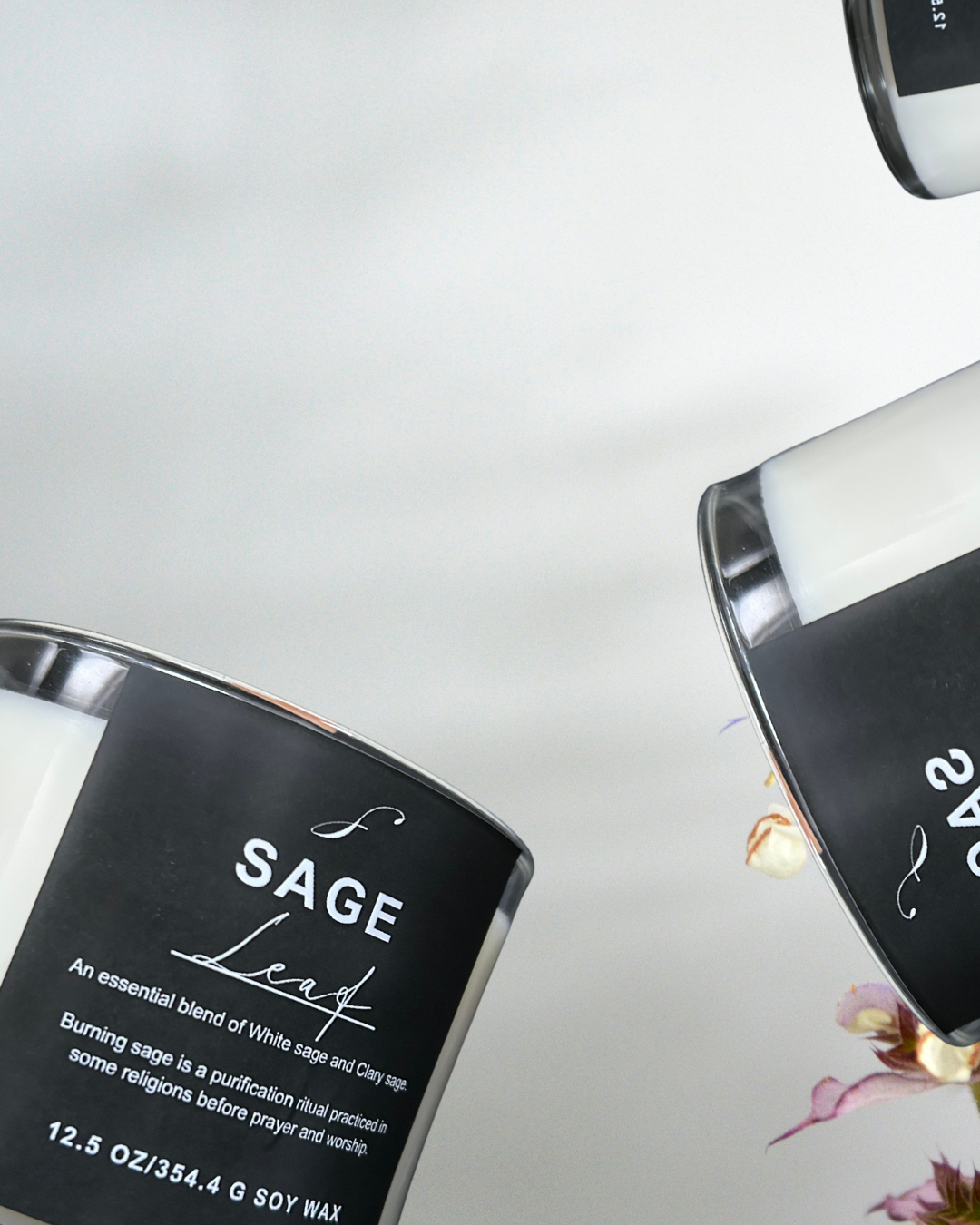 Sage Aromatherapy Candle - Decorative Candle for Home Decor and Ornaments