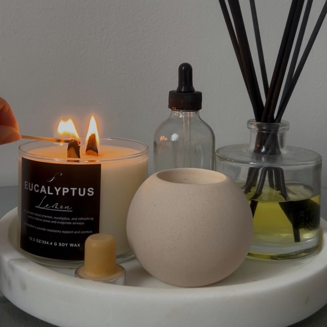 Eucalyptus Aromatherapy Candle - Decorative Candle for Home Decor and Ornaments